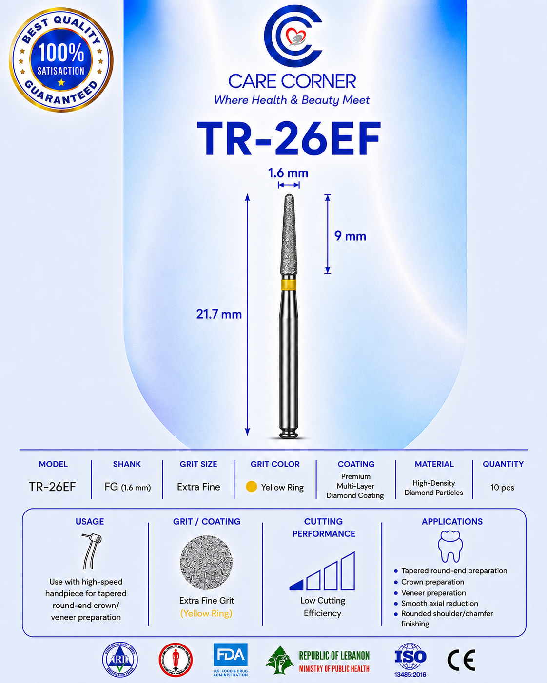 Care Corner Diamond Burs – TR-26EF