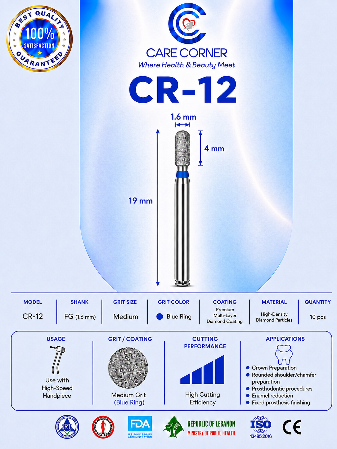 Care Corner Diamond Burs  CR-12