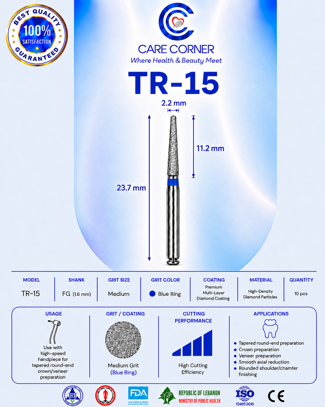 Care Corner Diamond Burs – TR-15