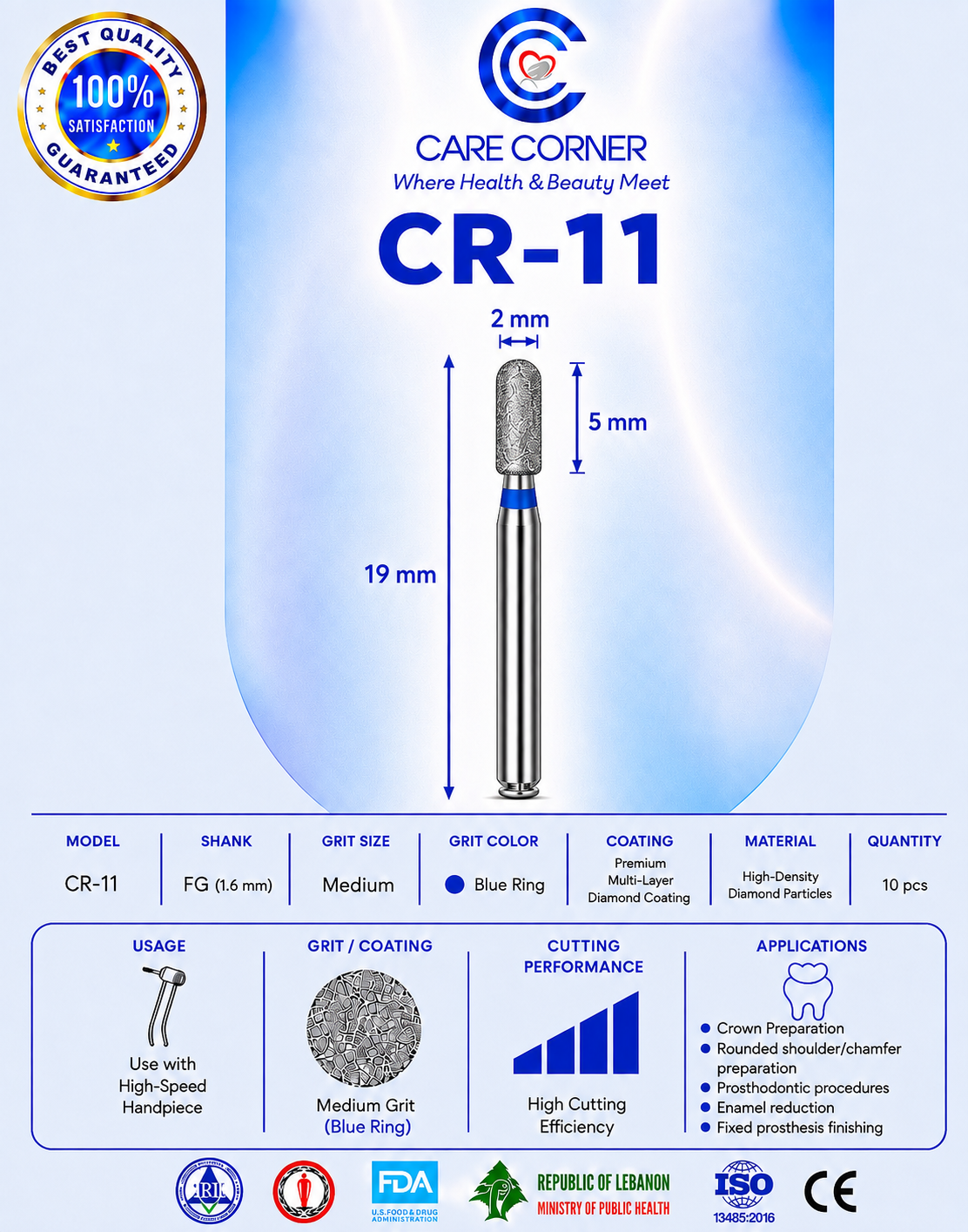 Care Corner Diamond Burs  CR-11