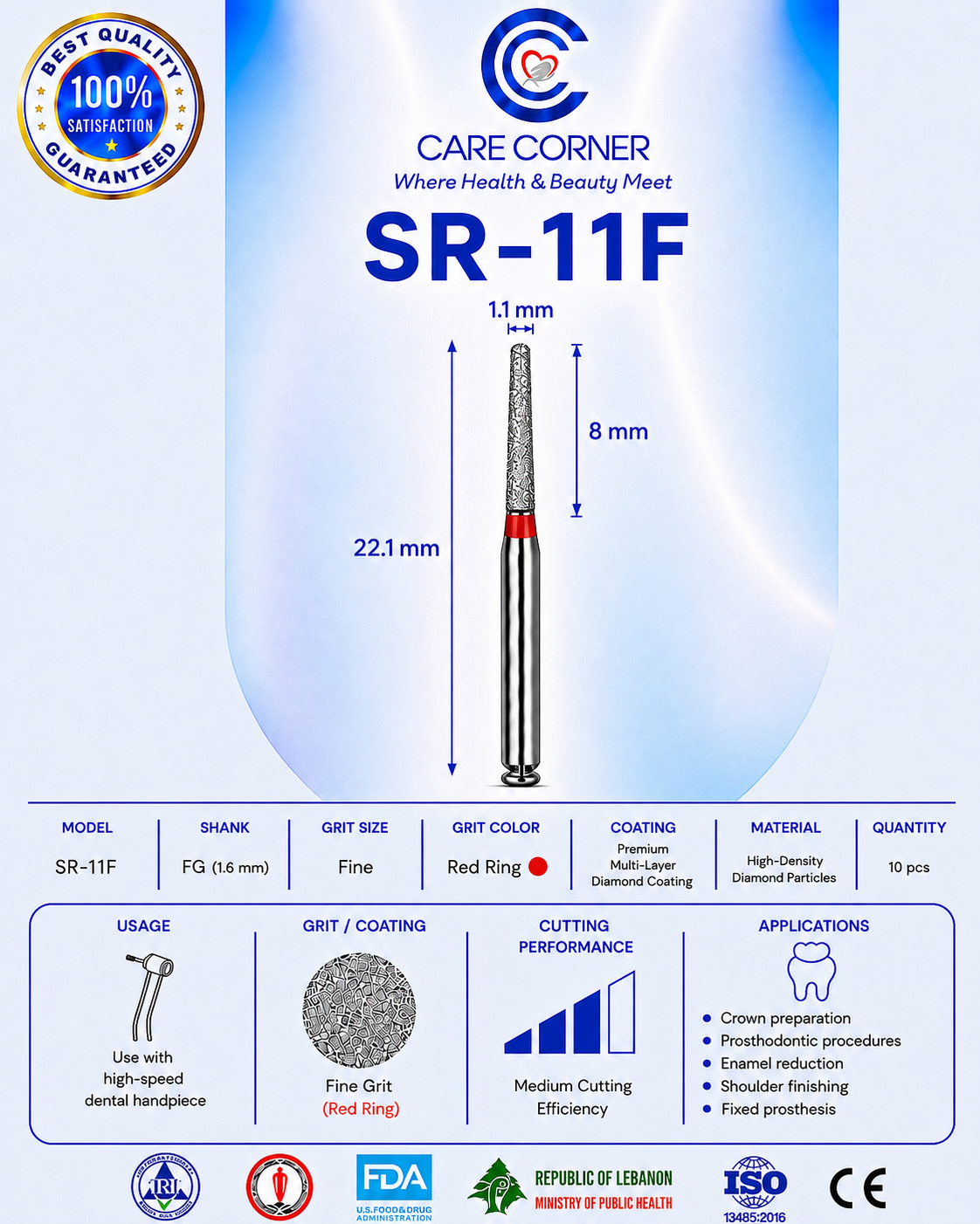 Care Corner Diamond Burs – SR-11F