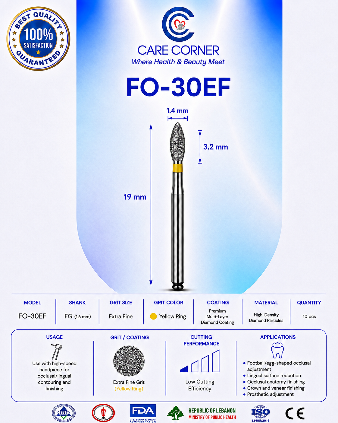 Care Corner Diamond Burs – FO-30EF