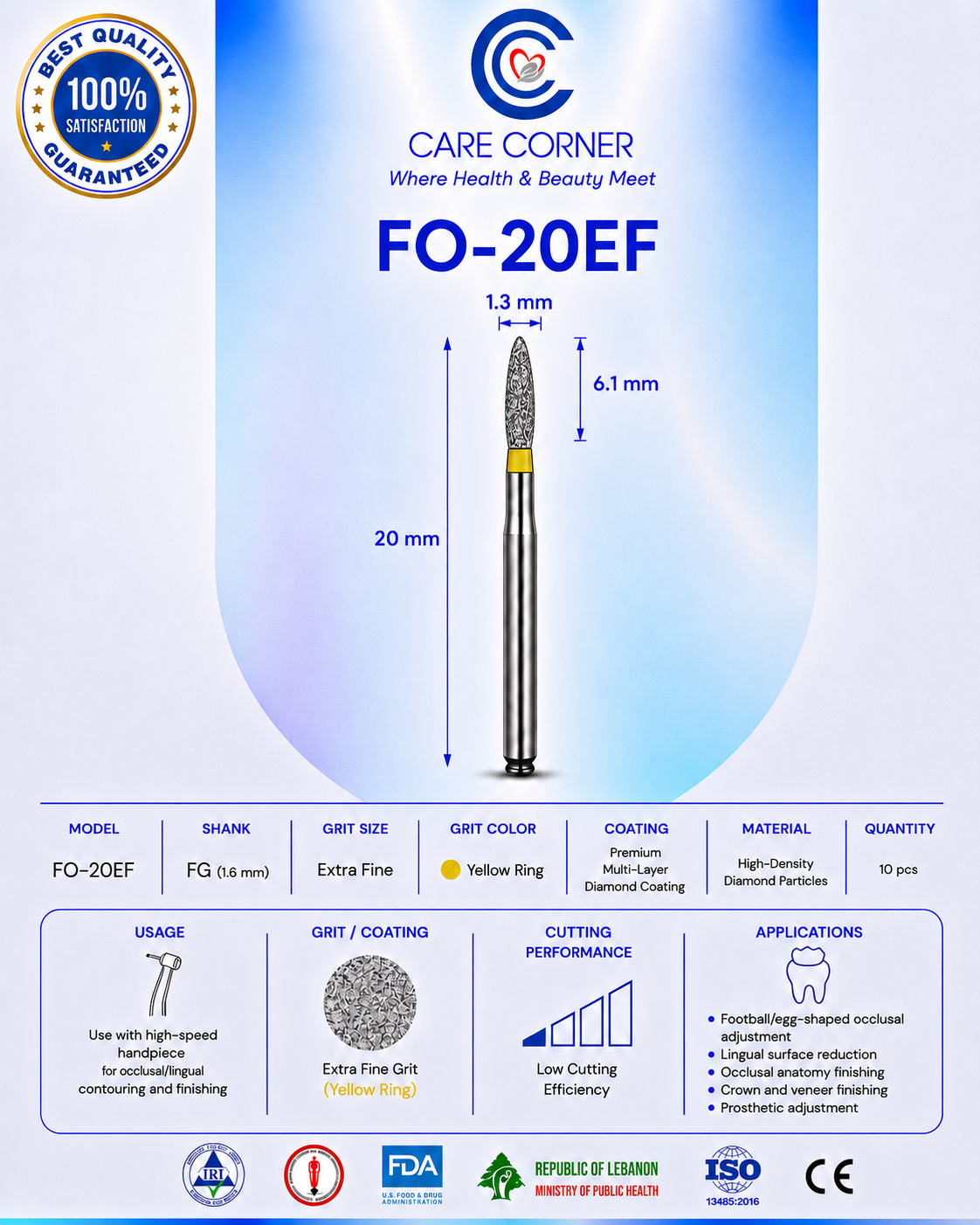 Care Corner Diamond Burs – FO-20EF