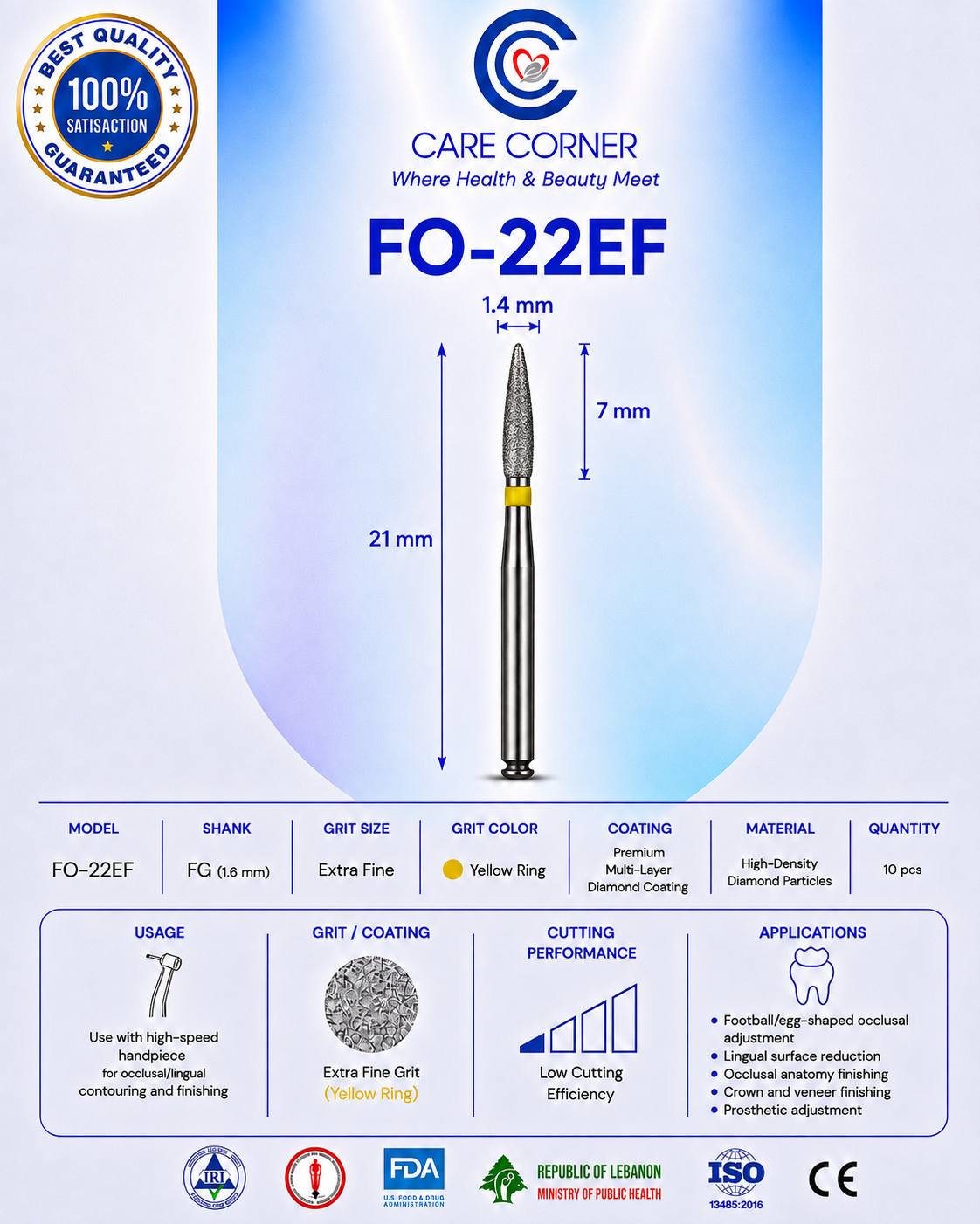 Care Corner Diamond Burs – FO-22EF