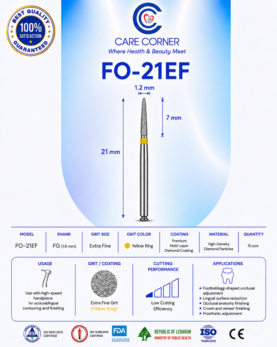 Care Corner Diamond Burs – FO-21EF