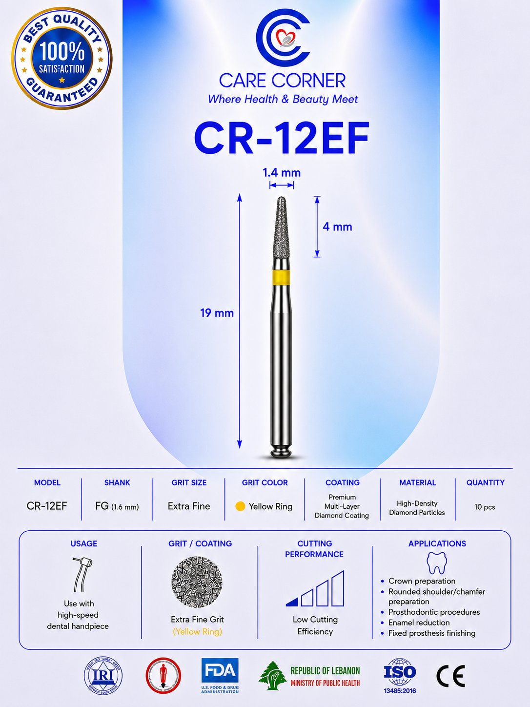 Care Corner Diamond Burs – CR-12EF