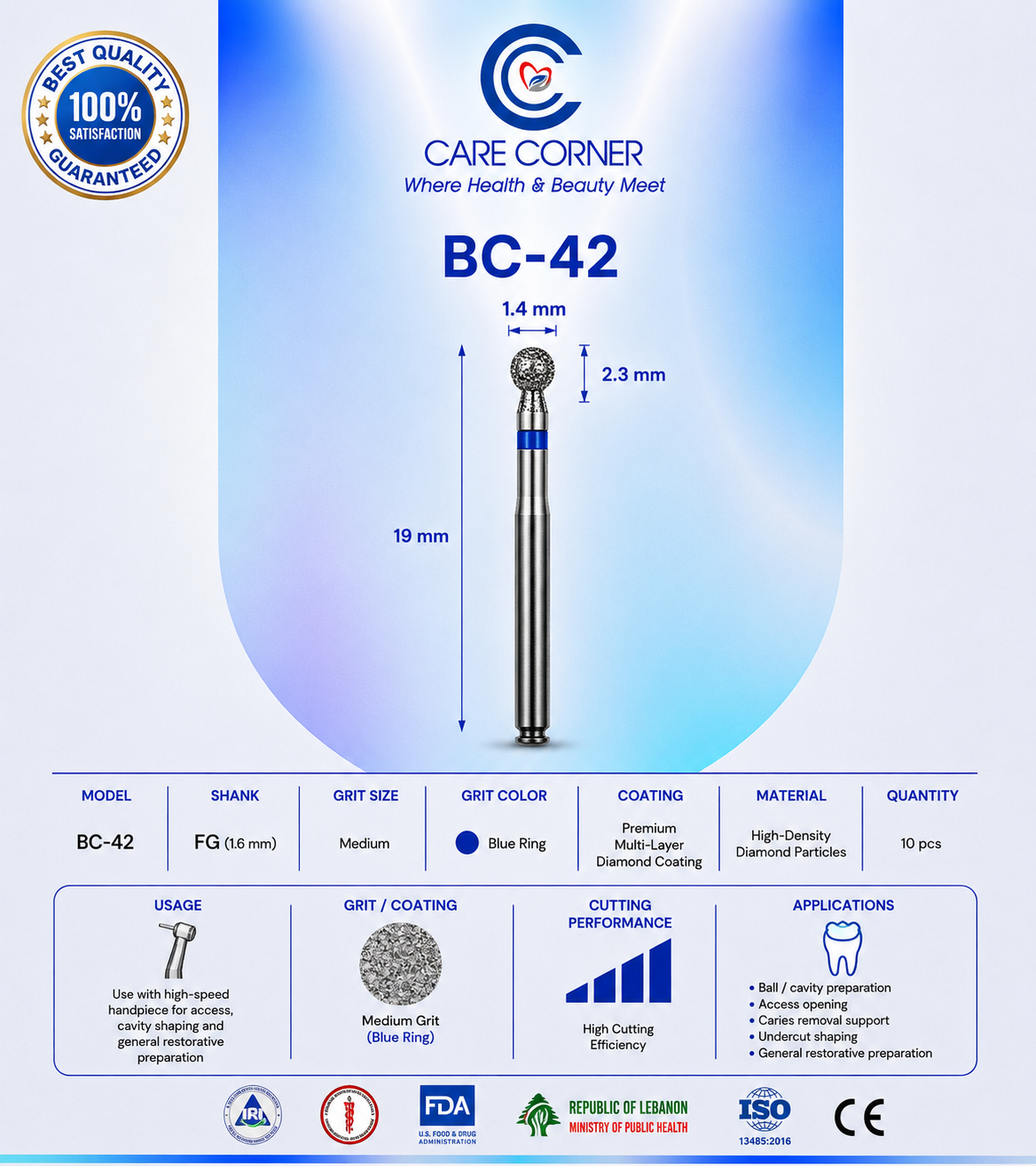 Care Corner Diamond Burs  BC-42