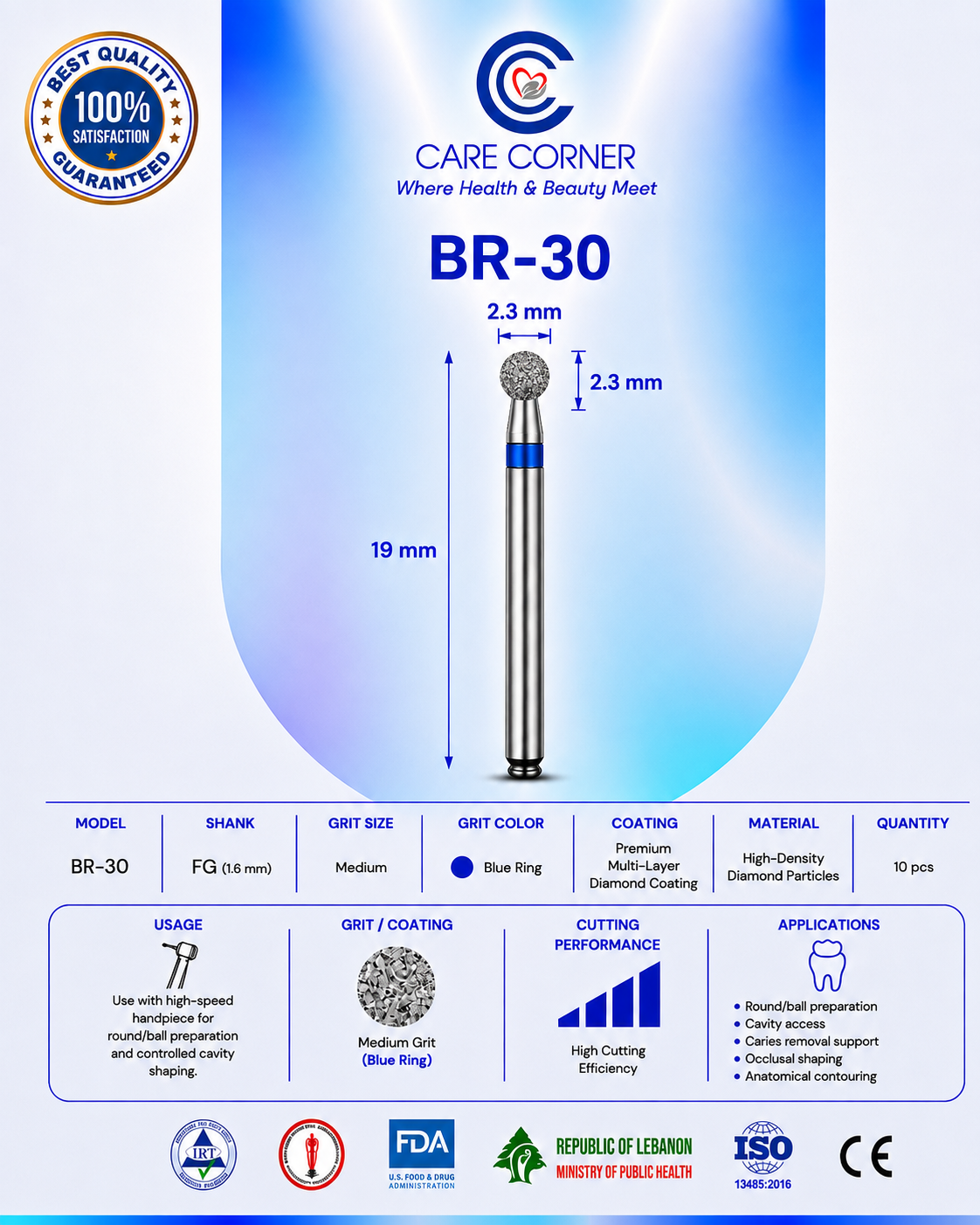 Care Corner Diamond Burs  BR-30