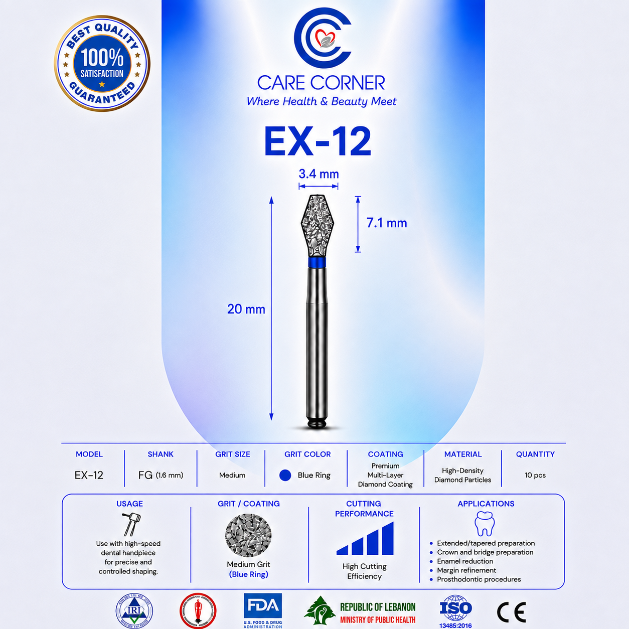 Care Corner Diamond Burs  EX-12