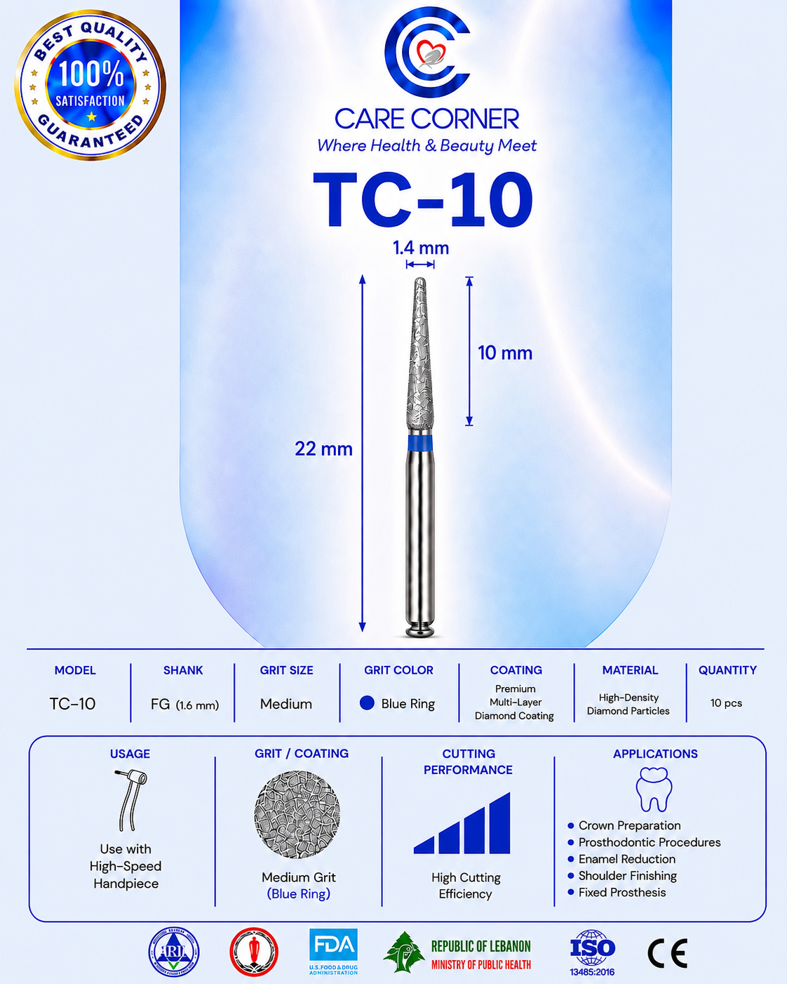 Care Corner Diamond Burs – TC-10