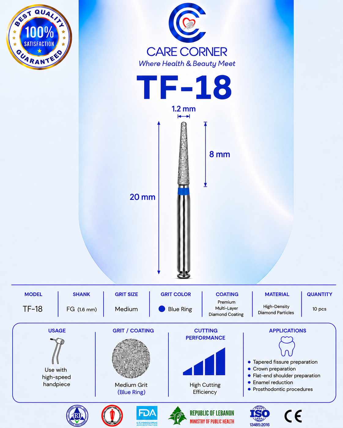 Care Corner Diamond Burs – TF-18
