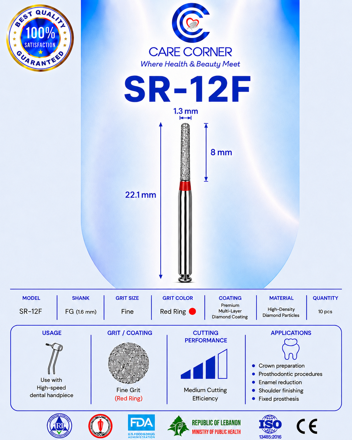 Care Corner Diamond Burs – SR-12F